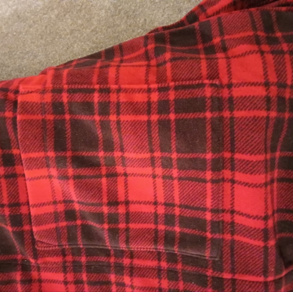 L.L. Bean Men's Plush Robe, red and black plaid, Large-Tall - Picture 4 of 5